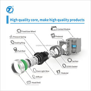 Interruptor de Botón Pulsador Momentáneo con Bloqueo LED, Personalizable, Parada de Emergencia, Alta Calidad, Clasificación de Corriente de 25A, Industrial - Product Image 2