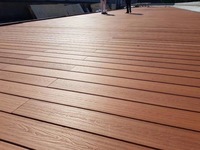 Plancher extérieur en composite WPC solide, grain de bois embossé 3D, antidérapant, faible entretien