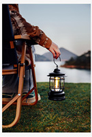 Lampe de camping LED vintage multifonctionnelle imperméable pour l'extérieur, lumière d'ambiance, lanterne portable à main pour l'extérieur