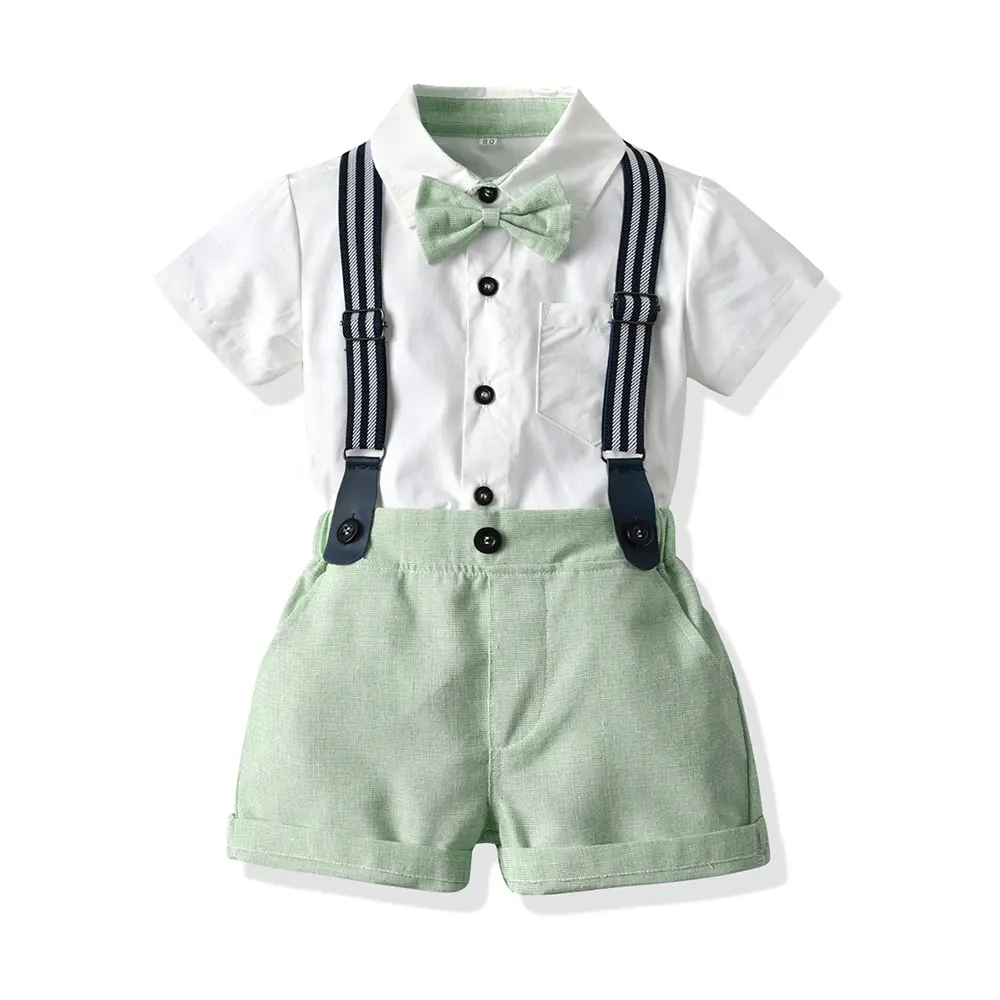 Kinder Outdoor Mode Kleidung setzt Sommer Babys T-Shirt mit Overalls Kinder Luxus Gentleman Geburtstags feier Kleidung Sets