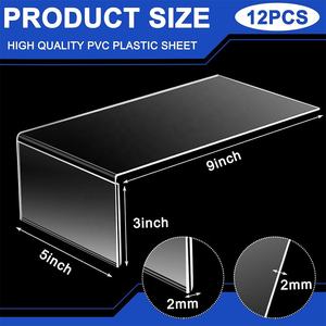 12 supports d'étiquettes mobiles en acrylique pour <span class=keywords><strong>bibliothèque</strong></span>, marqueurs de présentation transparents 5" x 3", étiquettes de vente au détail pour bureau - Product Image 2