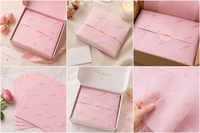 Papier de Soie Imprimé Personnalisé Luxe Doré pour Emballage Cadeau de Noël, Logo Rose Noir, Papier d'Emballage Tissu pour Vêtements