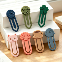 Marque-page en silicone mignon, marque-page flexible en PVC souple pour la lecture, cadeau promotionnel personnalisé, papeterie en gros
