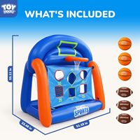 Jeux de piscine gonflables multisports avec cibles, jouets de piscine avec basketball, football, jeux de piscine gonflables amusants pour toute la famille
