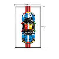 Cadre photo mural décoratif moderne et créatif 3D avec modèle de voiture en blocs de construction pour fond de canapé