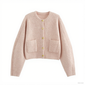 Hochwertige Casual-Strickwaren, Maßgefertigte Farbige Strickjacke für Damen, OEM Kundenspezifische Damen-Strickjacke - Product Image 2