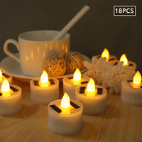 Bougies LED solaires sans flamme, effet vacillant, pour la décoration de la maison
