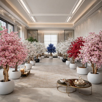 Arbre de cerisier blanc artificiel d'intérieur, grand arbre de sakura en pot pour la décoration d'hôtel et de maison