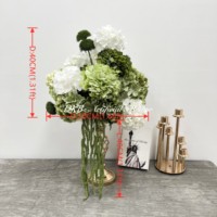 Boule florale artificielle en gros pour décoration de table de mariage, plante verte, boule de fleurs d'hortensia, centre de table décoratif