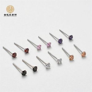 S925 argent Sterling exquis Super brillant petit Zircon boucles d'oreilles 2022 nouveau Style japonais <span class=keywords><strong>et</strong></span> coréen Version élégant hommes An - Product Image 1