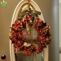 Guirlande murale en fleurs artificielles d'hortensia pour la décoration de la porte, de la véranda et de la ferme, idéale pour Thanksgiving et l'automne