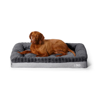 Coussin pour chien à faible hauteur avec rembourrage confortable, en fourrure de lapin super douce, matelas orthopédique pour chien, support personnalisé avec logo