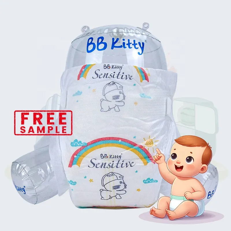BB Kitty popok bayi sensitif pinggang elastis lapisan antibakteri produsen popok bayi di Cina