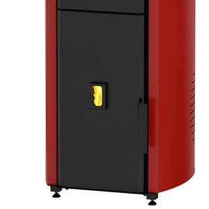Poêle à granulés rouge et noir avec affichage numérique, système <span class=keywords><strong>de</strong></span> chauffage pour <span class=keywords><strong>radiateur</strong></span> et réservoir d'eau - Product Image 4