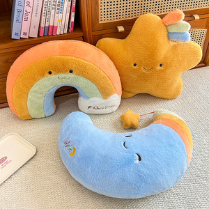 Almohada de Peluche Suave de 40cm, Serie Arcoíris, Cojín de Luna y Estrella, Venta al por Mayor y Menor, Decoración Cómoda para el Hogar - Product Image 2
