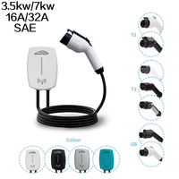 Borne de recharge AC GB/T |   Support mural/poteau de type U - Connexion filaire/Sans prise/Écran de 3,5 pouces