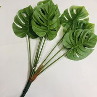 Bouquet de feuilles artificielles Monstera Deliciosa, 7 fourches, verdure réaliste, plante pour décoration florale de mariage, hôtel, maison
