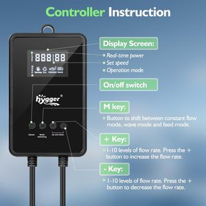 Bomba de Agua Sumergible Hygger de 15W-100W, 3430GPH, con Controlador de Flujo Ajustable para Acuarios - Product Image 6