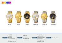 Montre à quartz SKMEI 9309 avec fonction jour et date, cadran élégant à symbole de la fortune, idéale pour les élites d'affaires et les rendez-vous professionnels