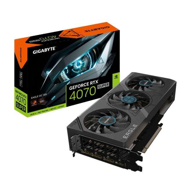 New RTX 4070 SUPER EAGLE OC 12G GDDR6X PCIe 3.0 X16 Fan Desktop Gaming Card 7168 CUDA Cores 2535MHz Core Clock DP/