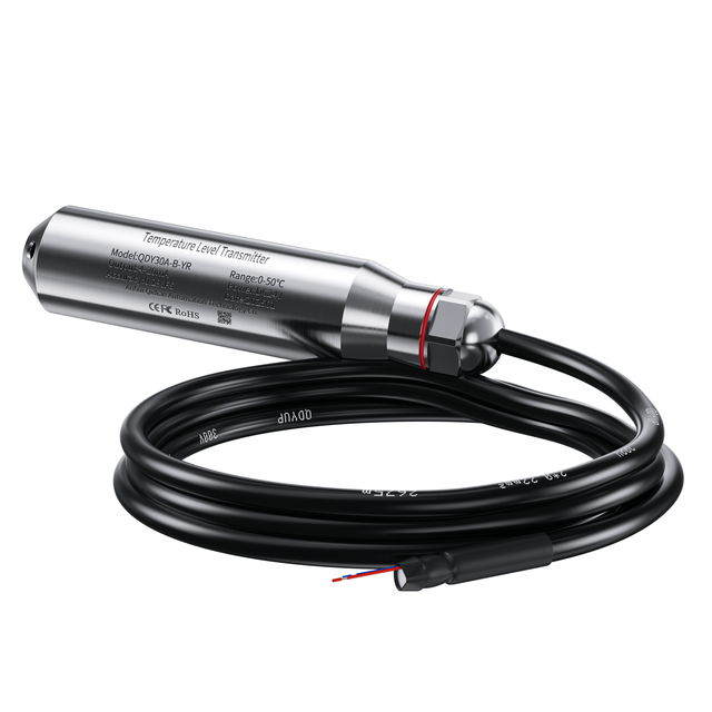 New-Type 304SS Probe Liquid Level Transmitter for Oil Tank 5M 10M 15M 20M 0-50C Temperature Water Level Sensor 4-20mA Output