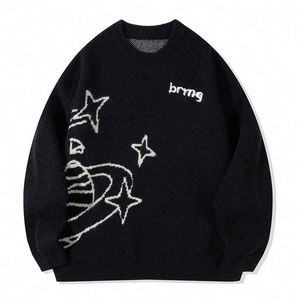 Suéter Personalizado con Logotipo para Hombre, Fabricante OEM, Jacquard, Cuello Redondo, Tejido de Punto Informal, Suéter de Algodón para Invierno - Product Image 2