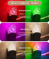 Veilleuse LED RGB TSINYE à 8 modes, éclairage nocturne enchanteur pour enfants, à brancher sur prise murale avec fonction capteur crépusculaire automatique