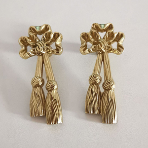European Luxury Solid Brass Hanging Tassel Pulls <strong>Knobs</strong> Hotel Villa Furniture Decoration Wine Drawers Cabinet <strong>Doors</strong> Handles - Product Image 4