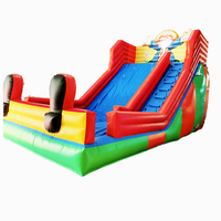 Toboggan gonflable commercial en PVC à thème château, 7x4x4,8 mètres, installation facile, capacité de 20 personnes, idéal pour les jeux de saut en parc pour enfants