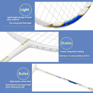 Raquette de badminton tout-en-un en alliage d'acier durable, antidérapante, absorbant les chocs, raquette de badminton d'extérieur, raquettes de tennis pour adultes - Product Image 3