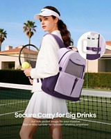 Sac de tennis personnalisé pour raquettes de 27 pouces, sac à dos de tennis avec compartiment ventilé pour chaussures et poche imperméable, idéal pour le pickleball, le padel