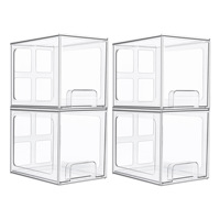 Tiroir de rangement empilable transparent en acrylique pour cuisine, médicaments, maquillage, armoire