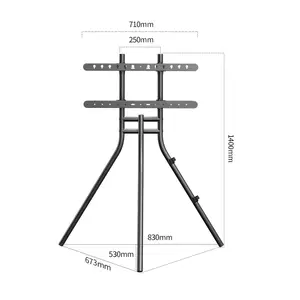 Cavalete artístico com tela LCD LED de 42 a 86 polegadas, suporte de exibição de TV de estúdio, suporte ajustável para TV com base giratória e tripé YS613