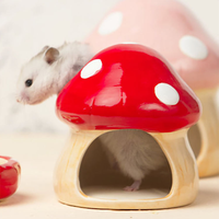 Bol alimentaire, mini bol en céramique en forme de champignon pour eau potable, petit bol à riz anti-renversement pour hamster, meubles en céramique avec fil doré