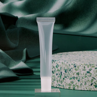 Tube de gloss à lèvres transparent en plastique personnalisé avec logo, tube de gloss à lèvres compressible mince de 15 ml vide