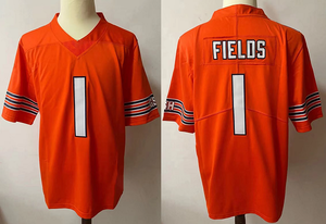 Оптовые вышитые футболки для американского футбола, новый сезон # 91 Тёрнер # 2 Мур # 1Fields # 34 футболки с вышивкой Пейтона Чикаго Бирс - Product Image 5