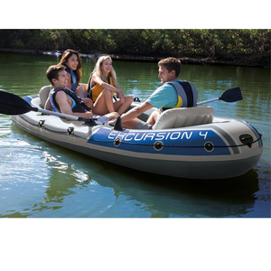 B07 <span class=keywords><strong>Intex</strong></span> 68324 Excursion gonflable 4 personnes Rafting bateau gonflable Kayak de pêche avec pagaies et pompe - Product Image 4