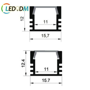 Profil Led <span class=keywords><strong>aluminium</strong></span> hitam perak putih, 1m 2m 3m dengan penutup PC klip topi <span class=keywords><strong>6063</strong></span>-t5 saluran Led <span class=keywords><strong>aluminium</strong></span> - Product Image 6