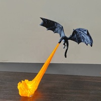 La puissance du jeu : Lampe LED Dragon cracheur de feu imprimée en 3D, décoration de bureau fantastique, figurine de collection, cadeau