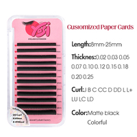 0.5 Mega Volume Lash Eyelash Extension 4D Lash Trays Vente en gros Propre Marque Cils Extension Cachemire Lash Extensions Jet Black