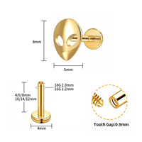 Piercing en Titane de Grade Implantaire ASTM F136 à Filetage Interne pour Labret, Hélix, Tragus, Lèvre - Bijoux de Piercing Corporel de Haute Qualité