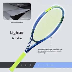 Raket Tenis Profesional Blue Leap 2026 Serat Karbon Ringan Peredam Guncangan Permukaan Raket Besar - Product Image 4