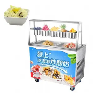 Machine professionnelle de crème glacée roulée en chine, fournisseur de rouleaux de crème glacée frite