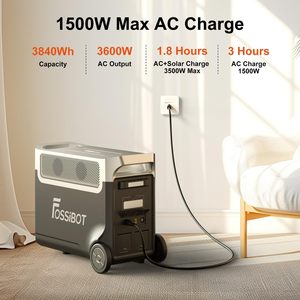 FOSSiBOT F3600 Pro 3840Wh/3600W Portable Power Station <b>Solar</b> <b>Generator</b> 1.8H Fast Charging 5x120V AC Outlets for Home Backup Pure - Product Image 3