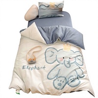 Parure de lit trois pièces en coton pour maternelle, motif dessin animé, grande taille, garnissage en soie-coton, universelle quatre saisons, origine Chine