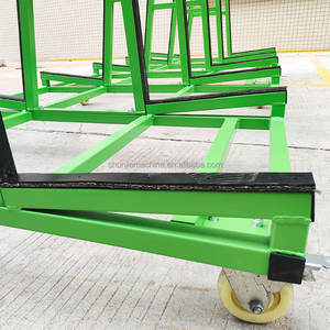 1500kg 4 metre cam bir çerçeve dikey depolama raf granit taşıma rafları arabası 6 tekerlekli - Product Image 4