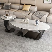 Nouvelle arrivée 2024, table basse en métal et résine, salon, intérieur, compacte, ambiance haut de gamme, design italien minimaliste ovale