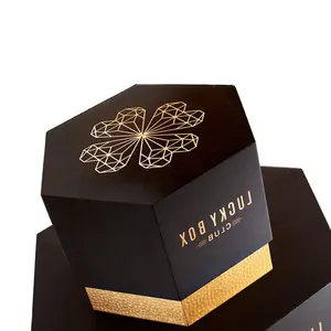 2023 yeni Trend Noval altıgen şekli sert hediye kapaklı kutu çikolata için mevcut