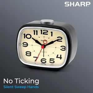 Battery Operated Hot <b>Vintage</b> Retro Old Fashioned Quiet Quartz Analog <b>Desk</b> Table Alarm Clock With Night Light - Product Image 2