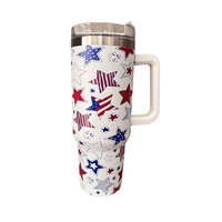 Gobelets isothermes à double paroi en acier inoxydable de 40 oz, motif drapeau américain, collection du 4 juillet et du Memorial Day